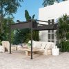 Pergola 300x300 cm pergola állítható tetővel UPF30+ UV-védelemmel fém vázzal, sötétszürke 