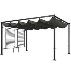   Pergola 387x297 cm terasztető tolótetővel 2 betekintést gátlóval UV 50+ sötétszürke
