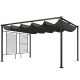 Pergola 387x297 cm terasztető tolótetővel 2 betekintést gátlóval UV 50+ sötétszürke