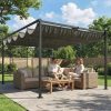 Pergola 387x297 cm terasztető tolótetővel 2 betekintést gátlóval UV 50+ sötétszürke