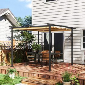   Pergola 300x300 cm pergola állítható tetővel UPF30+ UV-védelemmel porszórt fém vázzal, bézs