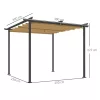 Pergola 300x300 cm pergola állítható tetővel UPF30+ UV-védelemmel porszórt fém vázzal, bézs