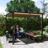 Pergola 300x300 cm pergola állítható tetővel UPF30+ UV-védelemmel porszórt fém vázzal, bézs