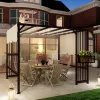 Pergola 300x250 cm pavilon beépített növénytartóval UPF30+ UV-védelem, állítható csúszótető, sötétbarna
