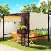 Pergola 300x250 cm pavilon beépített növénytartóval UPF30+ UV-védelem, állítható csúszótető, sötétbarna