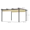 Pergola 390x390 cm állítható tetős alumínium pergola UPF30+ UV-védelemmel bézs 