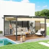 Pergola 390x390 cm állítható tetős alumínium pergola UPF30+ UV-védelemmel bézs 
