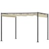 Pergola 300x300 cm pergola behúzható tetővel UPF30+ UV-védelemmel fém vázzal bézs 