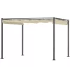 Pergola 300x300 cm pergola behúzható tetővel UPF30+ UV-védelemmel fém vázzal bézs 