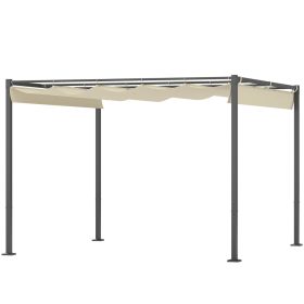   Pergola 300x300 cm pergola behúzható tetővel UPF30+ UV-védelemmel fém vázzal bézs 