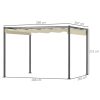Pergola 300x300 cm pergola behúzható tetővel UPF30+ UV-védelemmel fém vázzal bézs 