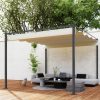 Pergola 300x300 cm pergola behúzható tetővel UPF30+ UV-védelemmel fém vázzal bézs 