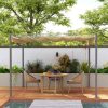 Pergola 300x300 cm pergola behúzható tetővel UPF30+ UV-védelemmel fém vázzal bézs 
