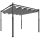 Szabadon álló pergola tolótetővel 300x300 cm UPF30+ UV-védett baldachinnal szürke