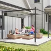 Szabadon álló pergola tolótetővel 300x300 cm UPF30+ UV-védett baldachinnal szürke