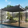 Szabadon álló pergola tolótetővel 300x300 cm UPF30+ UV-védett baldachinnal szürke