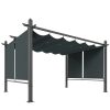 Alumínium pergola 300x400 cm tolótetővel és automata rolókkal UV50+ védelem, sötétszürke