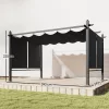 Alumínium pergola 300x400 cm tolótetővel és automata rolókkal UV50+ védelem, sötétszürke
