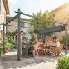 Alumínium pergola 300x400 cm tolótetővel és automata rolókkal UV50+ védelem, sötétszürke