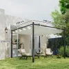 Pergola 300x300 cm szabadon álló behúzható tetővel UPF30+ UV-védett baldachinnal krémfehér