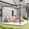 Pergola 300x300 cm szabadon álló behúzható tetővel UPF30+ UV-védett baldachinnal krémfehér