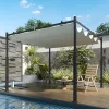 Pergola 300x300 cm szabadon álló behúzható tetővel UPF30+ UV-védett baldachinnal krémfehér