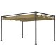 Pergola 400x300 cm állítható tetős pergola masszív acél vázas, UV- és vízlepergető kerti árnyékoló