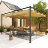 Pergola 400x300 cm állítható tetős pergola masszív acél vázas, UV- és vízlepergető kerti árnyékoló