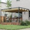Pergola 400x300 cm állítható tetős pergola masszív acél vázas, UV- és vízlepergető kerti árnyékoló