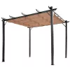 Pergola állítható szövettetővel 300x400 cm alumínium vázzal vízlepergető és UV-álló árnyékoló szürke-barna