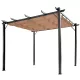Pergola állítható szövettetővel 300x400 cm alumínium vázzal vízlepergető és UV-álló árnyékoló szürke-barna