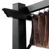 Pergola állítható szövettetővel 300x400 cm alumínium vázzal vízlepergető és UV-álló árnyékoló szürke-barna