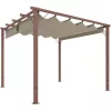 Alumínium pergola 300x300 cm behúzható tetővel UPF30+ UV-védelemmel, faerezetes kivitelben