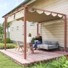 Alumínium pergola 300x300 cm behúzható tetővel UPF30+ UV-védelemmel, faerezetes kivitelben