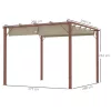Alumínium pergola 300x300 cm behúzható tetővel UPF30+ UV-védelemmel, faerezetes kivitelben