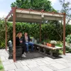 Alumínium pergola 300x300 cm behúzható tetővel UPF30+ UV-védelemmel, faerezetes kivitelben