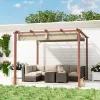 Alumínium pergola 300x300 cm behúzható tetővel UPF30+ UV-védelemmel, faerezetes kivitelben