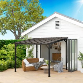   Pergola 300x300 cm fém pergola vízálló tetővel UPF50+ UV-védelem, szélálló kivitel, sötétszürke