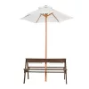 Piknik asztal napernyővel és 2 paddal fa kerti étkező szett 4 fő részére
