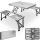 Folding aluminum camping table for 4 people, picnic table with umbrella holder, suitcase table