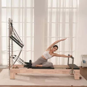  Reformer Pilates 243x73x199 cm fa vázas pilates ágy otthonra és stúdióba