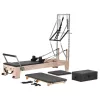 Reformer Pilates 243x73x199 cm fa vázas pilates ágy otthonra és stúdióba