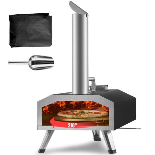 Portable Outdoor Pizza Oven for 304.8mm Pizza Gas and Wood Pellet Charcoal Pizza Oven with Accessories