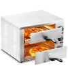 Kereskedelmi pizzasütő 305 mm-es pizzához rozsdamentes acél elektromos sütő, 3 forgatógombbal