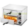 Commercial Pizza Oven 305mm Pizza Stainless Steel Electric Oven with 3 Rotary Knobs