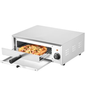   Kereskedelmi pizzasütő 305 mm-es rozsdamentes acél elektromos sütő, 1 forgatógombbal