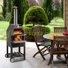 Outdoor pizza oven 30 cm pizza size garden pizza oven 458x464x1418 mm 500 °C garden stove