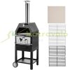 Outdoor pizza oven 30 cm pizza size garden pizza oven 458x464x1418 mm 500 °C garden stove