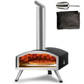   Hordozható pizza sütő kültéri rozsdamentes acél pizza kemence max. 540 ℃ lapáttal, pizzakővel, hordozótáskával