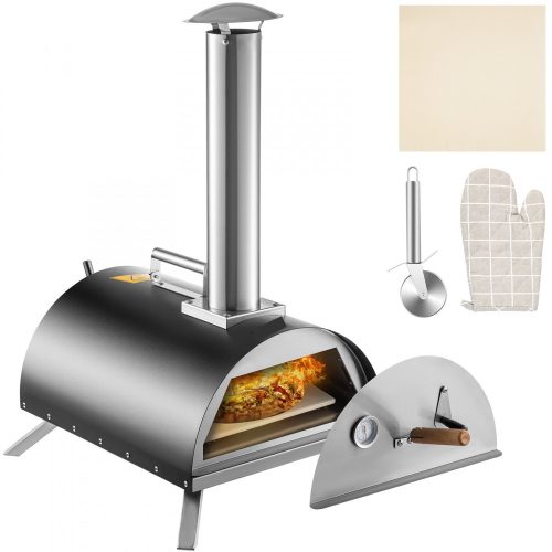 Pizza oven outdoor oven 60x40x79 cm stainless steel wood-burning pizza oven